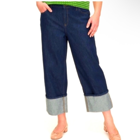 NWT Kate Spade high rise wide leg cuff Women's Jeans size 22 plus size. - Picture 4 of 6